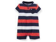 Carters Baby Clothing Outfit Boys Jersey Red Navy Big Stripe Romper NB