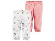 Carters Baby Clothing Outfit Girls 2 Pack Pants Pink Floral 6M