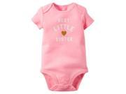 Carters Baby Clothing Outfit Girls Best Little Sister Bodysuit Pink 18M