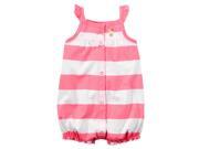 Carters Baby Clothing Outfit Girls Snap Front Striped Romper Ice Cream Pink 18M