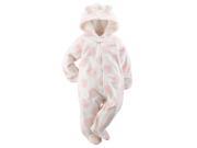 Carters Baby Clothing Outfit Girls Hooded Fleece Bunting Pink Dot 6M