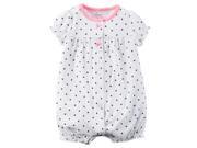 Carters Baby Clothing Outfit Girls Snap Up Printed Cotton Romper Navy Heart White NB
