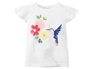 Carters Baby Clothing Outfit Girls Hummingbird Flutter Sleeve Tee White 3M