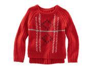 Carter s OshKosh Little Girls Fair Isle Diamond Sweater Red 4T