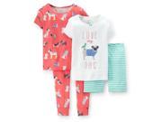 Carter s Baby Clothing Outfit Girls 4 Piece Cotton PJ Set Dogs 18 Months