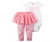 Carters Baby Clothing Outfit Girls 2 Piece Bodysuit Tutu Pant Set Daddy s Girl Pink 24M