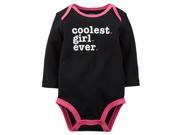 Carters Baby Clothing Outfit Girls Coolest Girl Bodysuit Black 12M