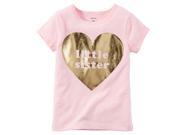 Carters Baby Clothing Outfit Girls Little Sister Foil Tee Pink 12M