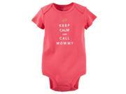 Carters Baby Clothing Outfit Girls Keep Calm Call Mommy Bodysuit Pink 9M