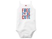 Carters 4th of July Free To Be Cute Bodysuit White 18M