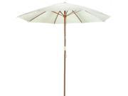 9 ft Natural Shade Patio Umbrella Outdoor Wooden Market Umbrella