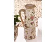 Porcelain Water Jug Floral Patterned with Contrasting Handle Tall