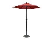 6.5 ft Bright Red Patio Metal Umbrella with Crank