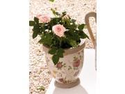 Porcelain Flower Pot Floral Patterned Pot Medium Height with Tapered Base