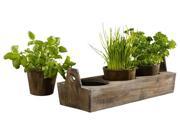 Wooden Garden Plant Tray Three sectioned Tray for Herbs And Flowers