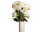Artificial White Peonies with Open and Closed Buds Set of Two