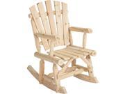 Outdoor Log Adirondack Rocker Rocking Chair Natural Wood