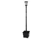6.3 ft 76 in Tall Solar Lamp Post with Square Planter White LED Black