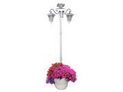 6.6 ft 79 in Solar Lamp Post and Planter 3 Heads White Amber LEDs White