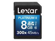 Lexar Premium II 8GB Secure Digital High Capacity SDHC Flash Card Model LSD8GBBBEU300