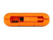 Lacie STEV1000400 1TB Rugged USB3 Thunderbolt integrated T.Bolt cable ; new packaging