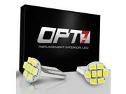 2 Pack OPT7® Advanced Bright LEDs T10 194 168 T Shape 8 SMD Red Light Car Interior