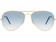 New RAY BAN Sunglasses Authentic RB 3025 001 3F Gold Blue METAL AVIATOR 55 mm