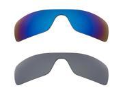 New SEEK Replacement Lenses for Oakley Sunglasses BATWOLF Silver Mirror Blue