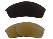 New SEEK Replacement Lenses for Oakley Sunglasses FLAK JACKET Brown Gold Mirror
