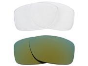 New SEEK Replacement Lenses for Oakley JUPITER SQUARED Clear Green Mirror SALE