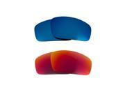 New SEEK Replacement Lenses for Oakley Sunglasses MONSTER PUP Red Blue Mirror