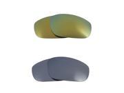 SEEK Polarized Replacement Lenses for Oakley FIVES 2009 Silver Mirror Green
