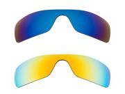New SEEK Replacement Lenses for Oakley Sunglasses BATWOLF Blue Yellow Mirror