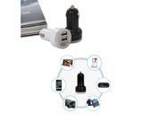 Car Cigarette Powered Dual 2 USB Adapter Charger for iPad2 3 4 iPhone 4S 5 5S 5C Mobile Phones Black