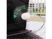 Programmable LED Message USB Powered Fan Cooling Cooler Fans GREEN