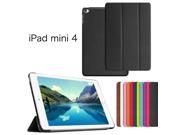 Ultra Slim Magnetic PU Leather Smart Cover With Hard Back Case For iPad Mini 4 Black
