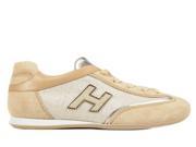 Hogan women s shoes suede trainers sneakers olympia beige