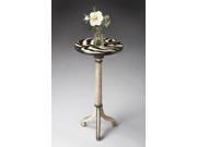 Butler Pedestal Table Zebra Stripe Finish