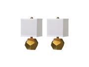 Uttermost Pentagon Cubes Brushed Brass Lamps S 2