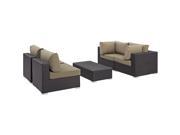 Convene 5 Piece Outdoor Patio Sectional Set