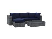 Summon 5 Piece Outdoor Patio Sunbrella® Sectional Set