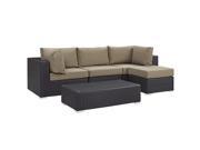 Convene 5 Piece Outdoor Patio Sectional Set