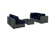 Sojourn 5 Piece Outdoor Patio Sunbrella® Sectional Set