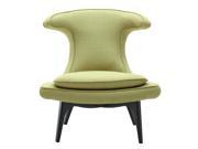 Armen Living Aria Chair in Black Wood finish with Green Fabric upholstery