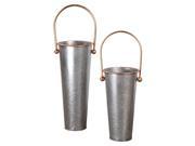 Uttermost Ortensia Galvanized Flower Buckets Set 2