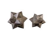 Uttermost Geometric Stars Concrete Sculpture Set 2
