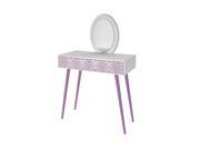 Manhattan Comfort Mora 36 Vanity with Mirror in White and Lavender