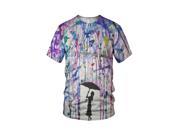 All Over 3D Print All Colours Of Ink Storm Fashion Ladies T Shirt White S