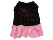 Candy Cane Princess Rhinestone Dog Dress Black with Pink Large