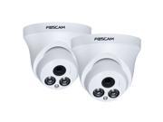 2 Pack Foscam HT9852P Indoor H.264 P2P IP Dome Camera 720P HD Resolution Support Onvif